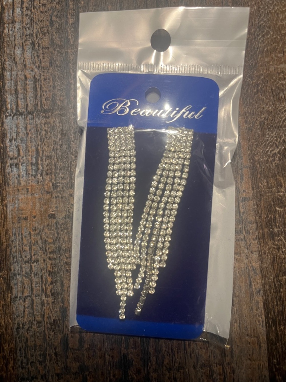 Silver Rhinestone Fringe Drop Earrings - Sparkling Bridal Jewelry